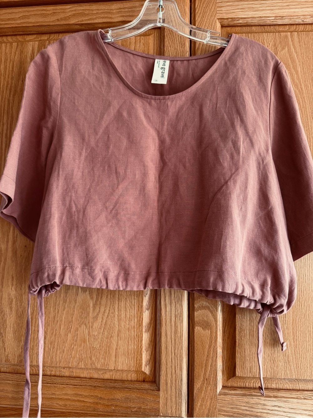NWOT Eve Gravel Montreal Linen/viscose Crop Top Size M